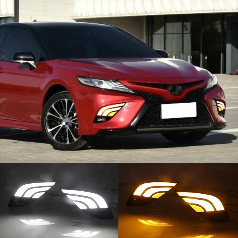 

1 Set LED Daytime Running Light Flowing Turn Yellow Signal Waterproof Car LED DRL For Toyota Camry 2018 2019 XSE SE