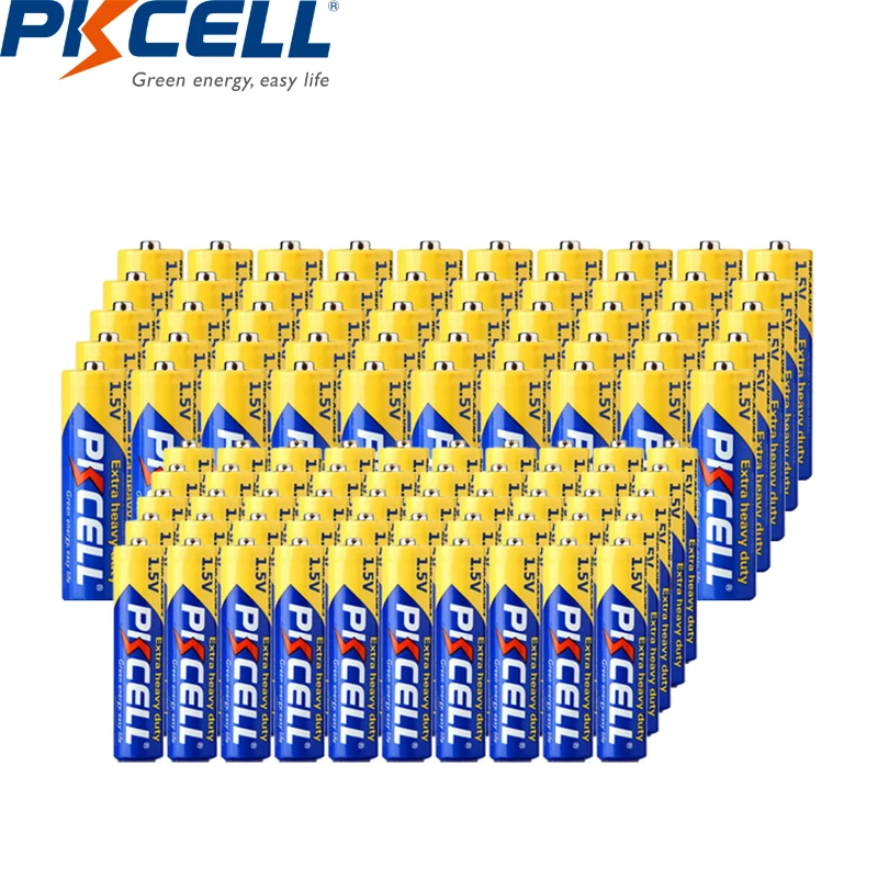 

100PCS PKCELL Thermometer AA R6P AAA battery R03P 1.5V Carbon-Zinc Primary Batteries AA AAA batteries each 50pcs