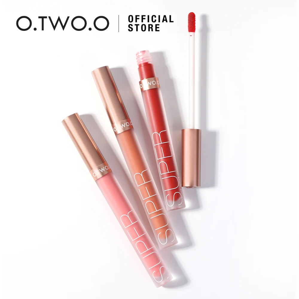 O.TW O.O-brillo de labios mate, 12 colores, terciopelo sedoso, resistente al agua, no pegajoso, Color rico, maquillaje de labios de larga duración, brillo de labios ligero