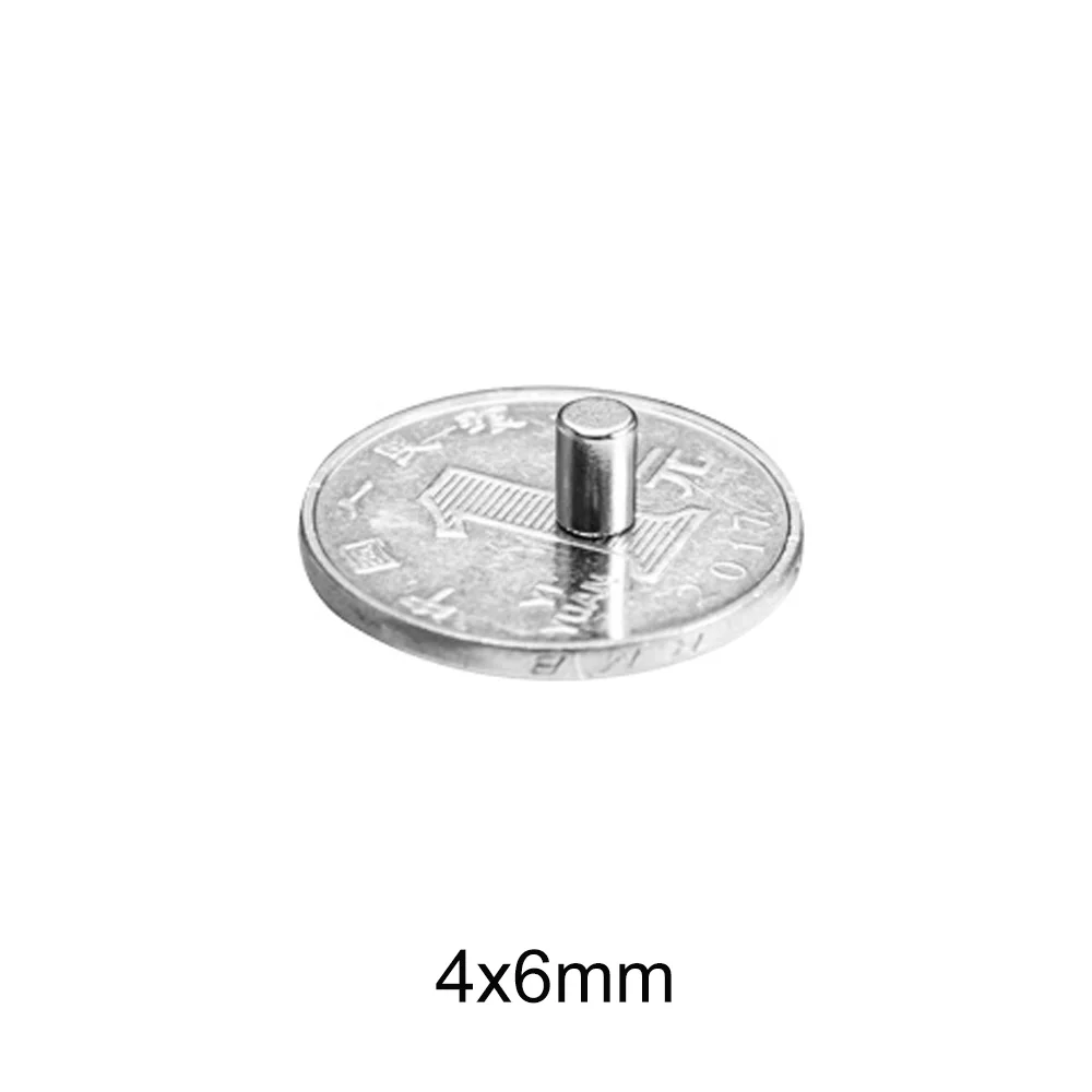 

20~500pcs 4x6 electro magnetics Search Minor strong Magnet 4mm X 6mm Small Round Magnets 4x6mm Neodymium Disc Magnets 4*6 mm N35