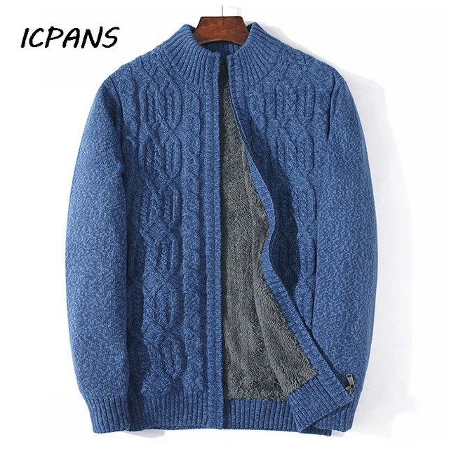 Icpans Pull A Col Roule Pour Homme Epais Et Chaud Doublure En Laine De Cachemire Motif Floral Hiver 2019 Cardigans AliExpress