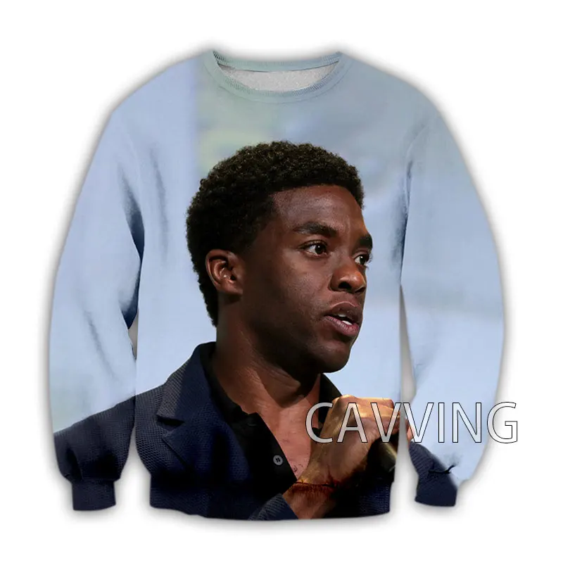 CAVVING 3D Printed Chadwick Boseman Crewneck Sweatshirts Harajuku Styles Tops Long Sleeve Sweatshirts for Men/women