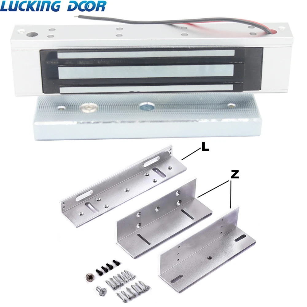 180kg 350lbs 280KG 600lbs Electric Magnetic Lock DC 12V Single Door Electromagnetic Lock with ZL Bracket