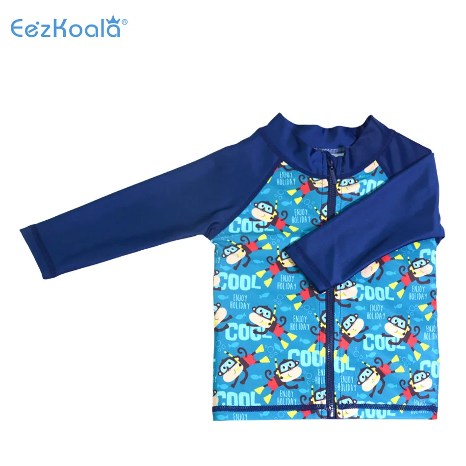 Eezkoala Infant Swimsuit UV 50 Resistant  and Long Sleeve Zipper Baby Swimwear Rash Vest for Toddler  Swimming Suit for  Kids