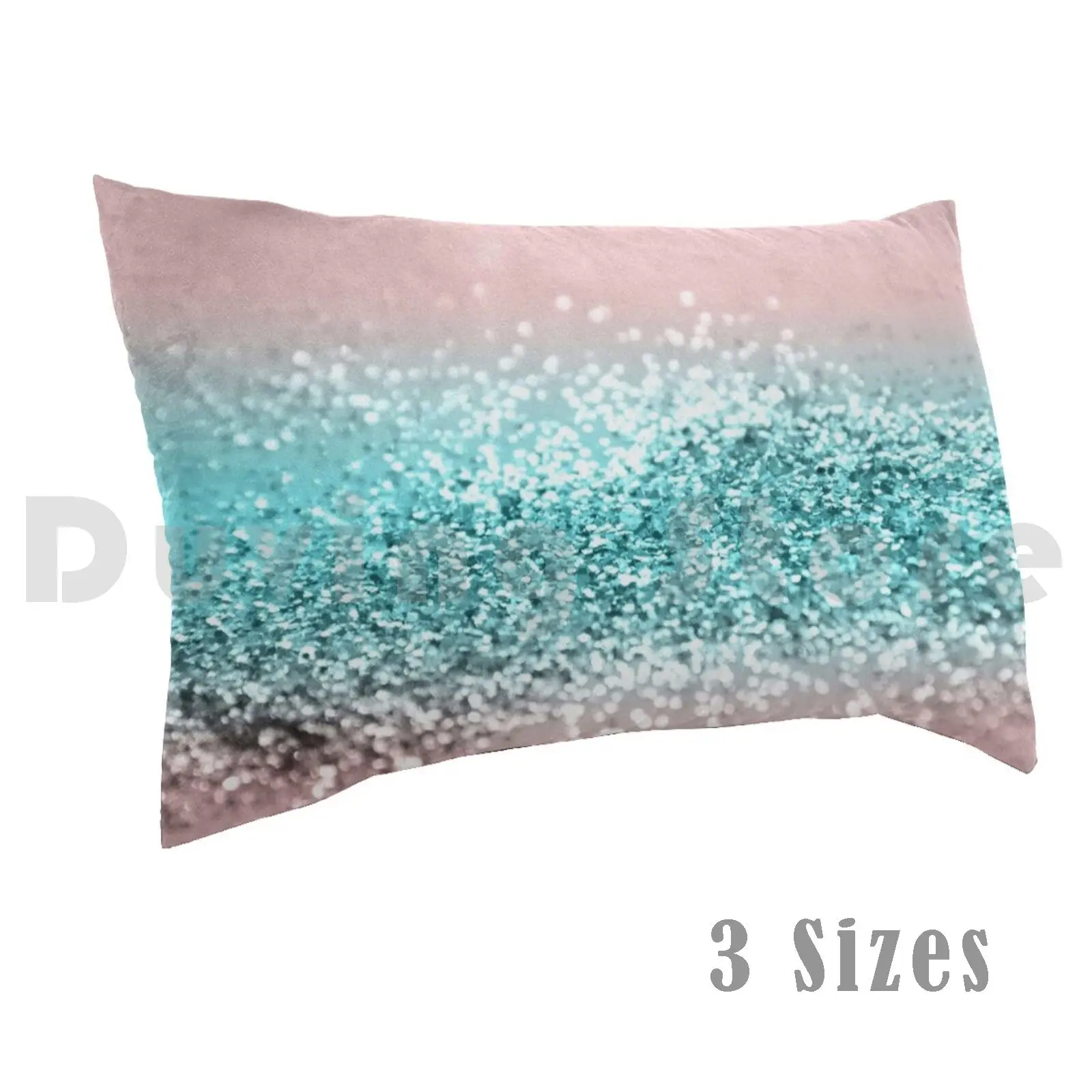 Tropical Summer Vibes Glitter #1 #decor #art Pillow Case 20*30 Inch Color Digital Manipulation Light Pink Green