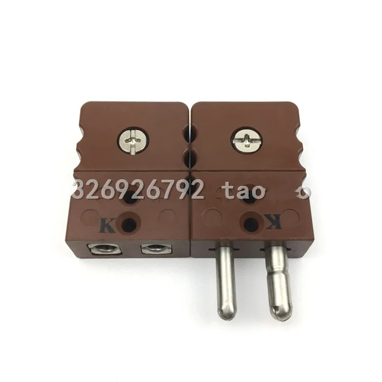 Male Female K Type Thermocouple Connector high temperature resistance resin brown N Type Thermocouple plug socket connector 350