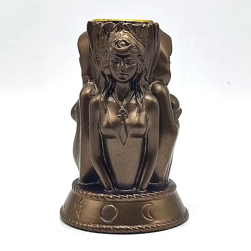 Silicone mold witch goddess candle holder diy concrete resin plaster model making mold Halloween decoration tool