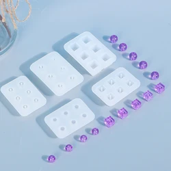 Molde de Resina Epóxi para Fazer Jóias, Molde de Silicone, Contas Redondas e Quadradas, Brincos e Pulseiras, Acessórios DIY, Ferramentas Artesanais, Bola 6 Grid, 1PC