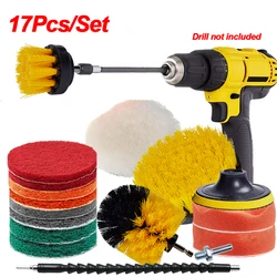 Drill Brush Set Detailing Brush For Car Tire Wheel Rim Cleaning Brushes For Screwdriver Foam Polishing Pad Car Cleaning Tools