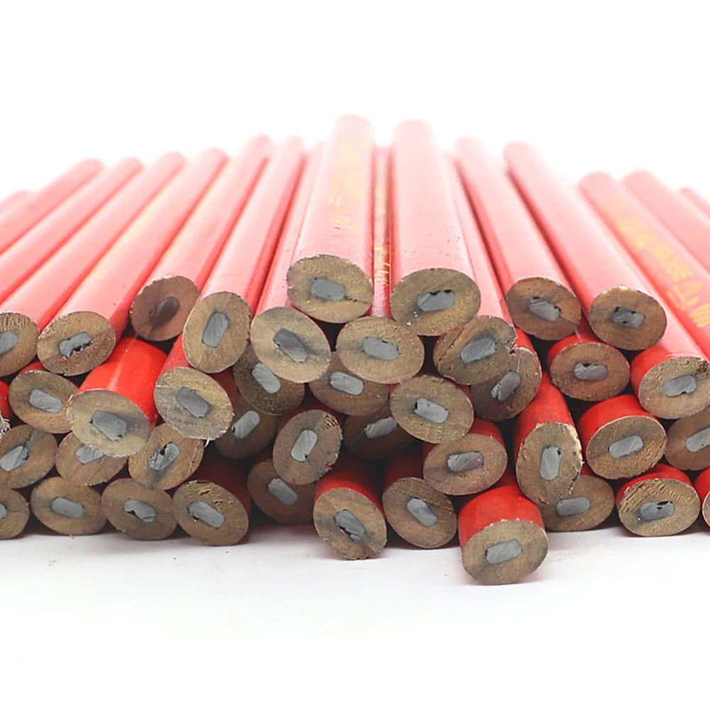 Lápices para carpinteros, 10 piezas, para bricolaje, carpintería, negro, núcleo grueso, pluma de marca aplanada, papelería de oficina