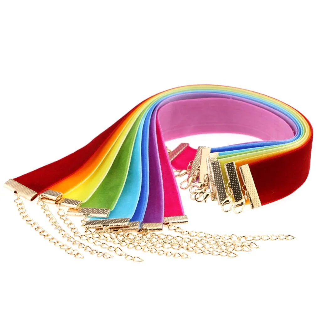 فاسق القوطية المخملية المختنقون القلائد للنساء الفتيات أحمر أسود Chocker مجوهرات بسيطة كولير ras du cou #6