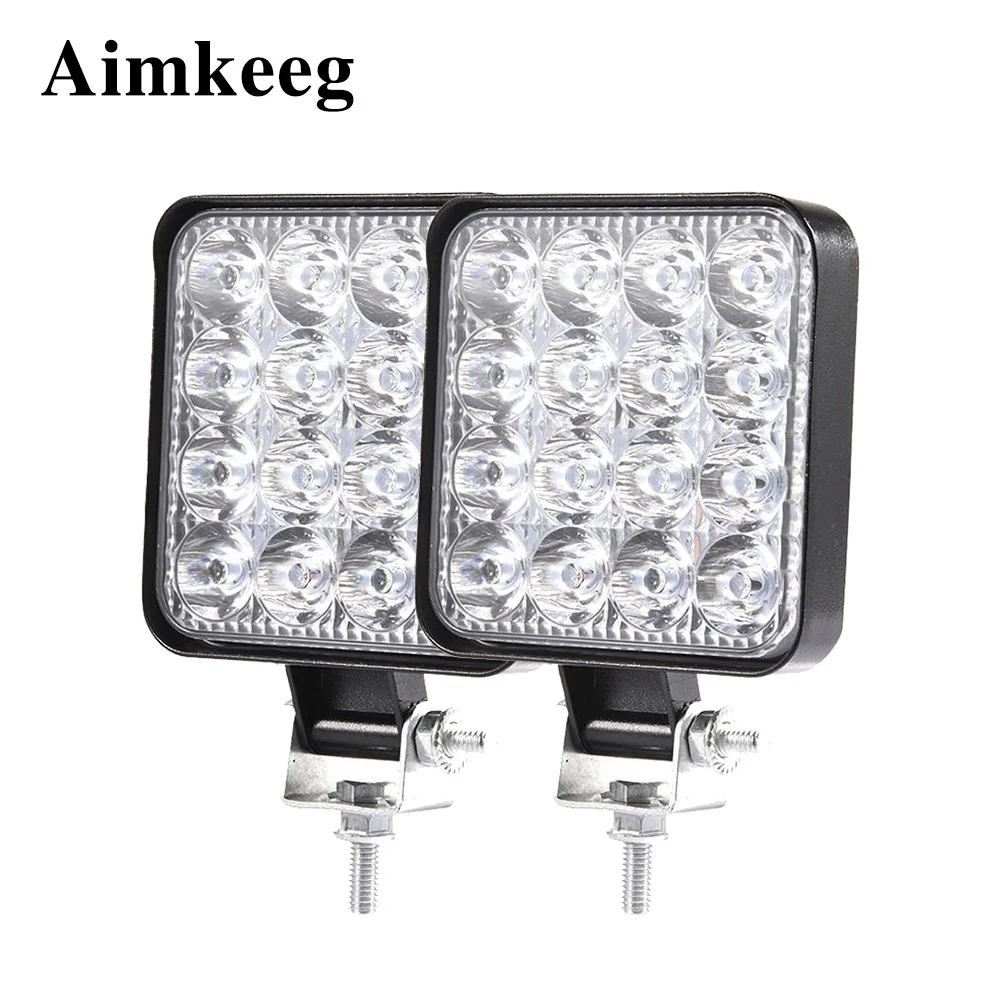 Led Licht Overstroming Licht Waterdicht Verlichting 48W Led Spotlight Mistlamp IP68 Truck Zee Vissen Gemodificeerde Licht