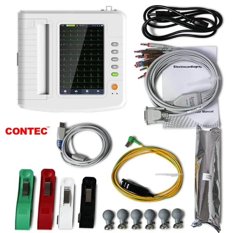 CONTEC Touch 12 channel ECG Machine EKG Electrocardiograph Software Interpretation USB ECG1212G