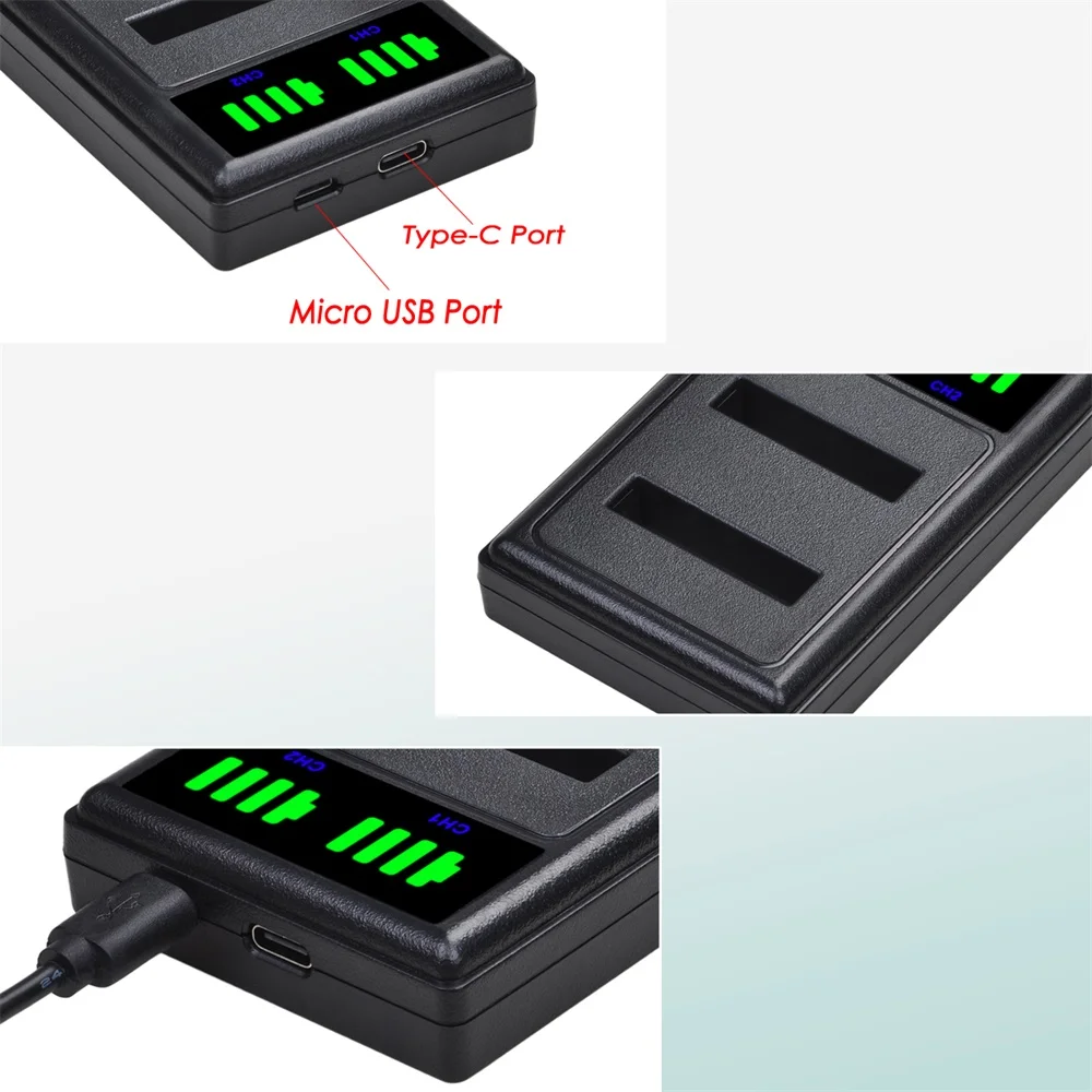 Li-50B D-LI92 Li 50B D LI92 Li50B LED cargador de batería doble con tipo C para Olympus SZ-15,SZ-16iHS,SP-800UZ,TG-630iHS,TG-820 iHS