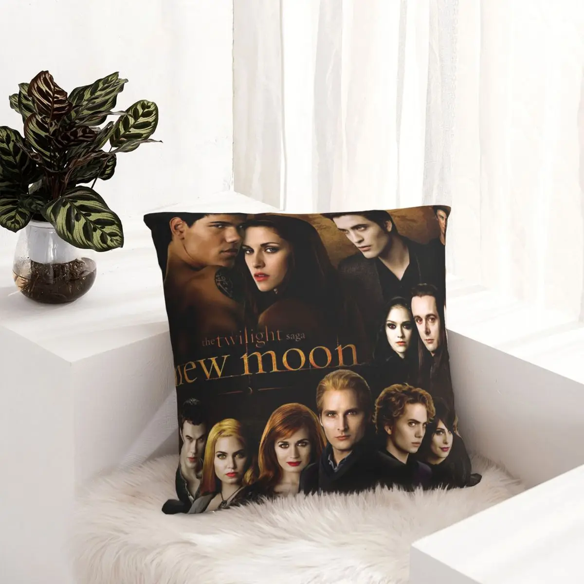 Edward Bella Jacob Black Square Pillowcases Couch The Twilight Saga Breaking Dawn Cushion Case Cute Throw Pillow Case 40*40