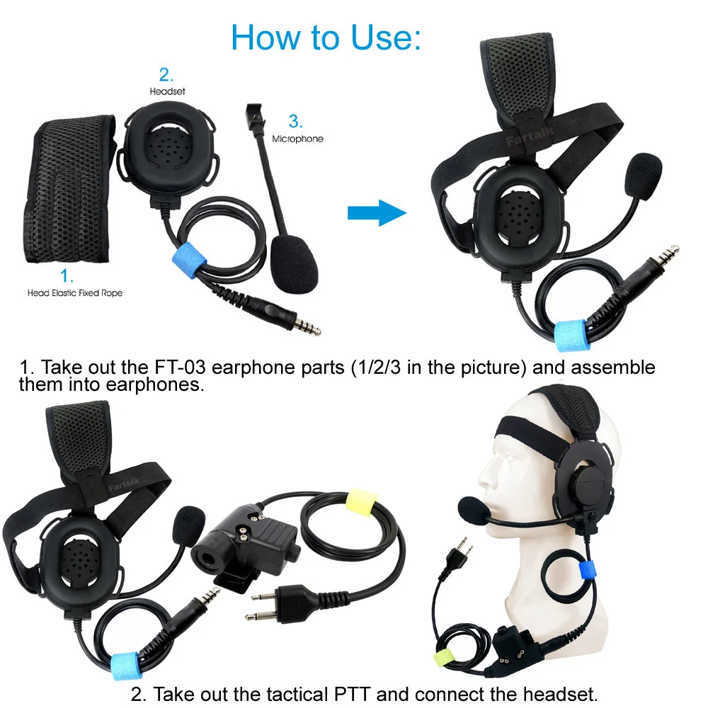 Chiến Thuật Mới U94 PTT Tai Nghe Có Mic Dành Cho Máy Bộ Đàm ICOM IC-F4TR IC-F10 IC-F20 IC-H2 IC-V80 IC-V82 Bộ Đàm FT-03 Tai Nghe