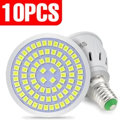 Bombilla LED E27 MR16, foco de 220V, E14, GU10, 48, 60, 80, ampolla B22, 10 Uds.