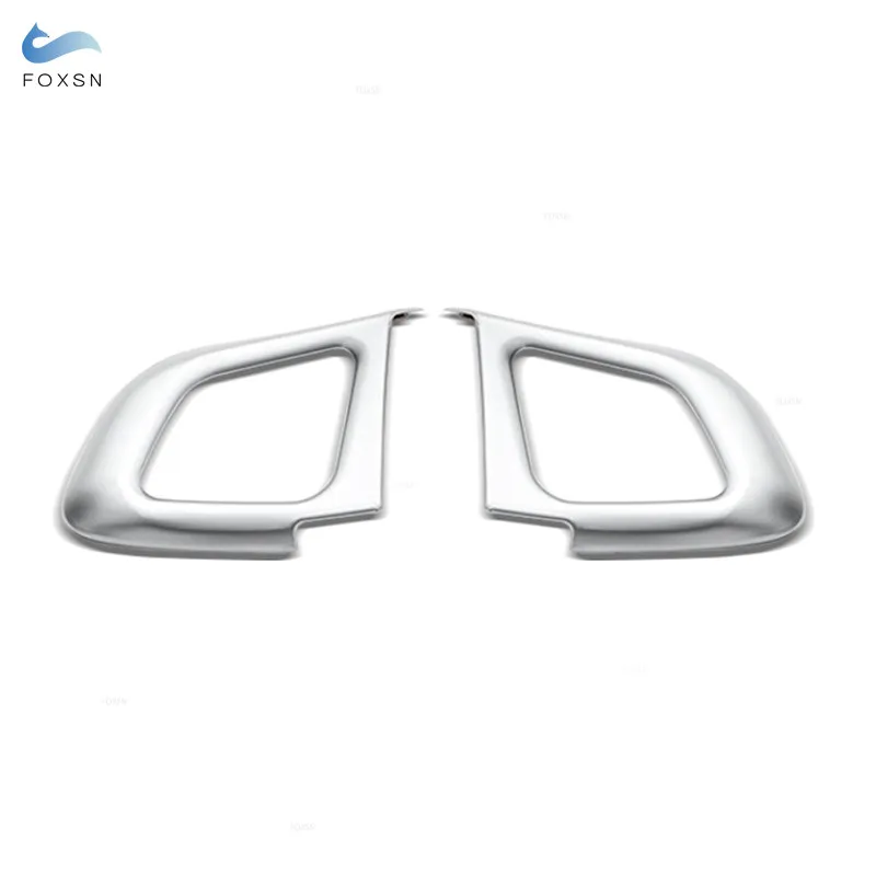 ABS Chrome 2pcs Car Accessories Steering Wheel Button Frame Cover Trim For Land Rover Range Rover Evoque 2011 -  2015 2016 2017