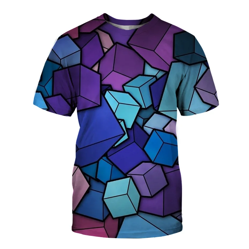 New 3D Geometric Creativity Pattern t shirt for men Summer Fashion Casual Handsome Print T-shirt Trend harajuku Hip Hop t-shirts