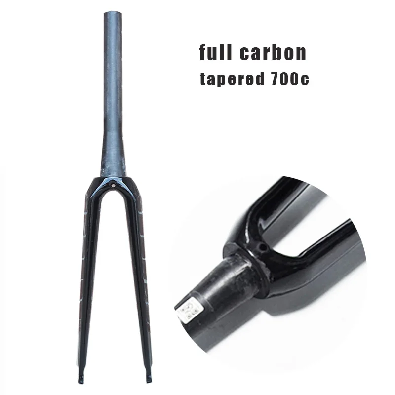 

TAOZIK Gloss Paint Light Weight 700c Full Carbon Tapered Road Bike Fork