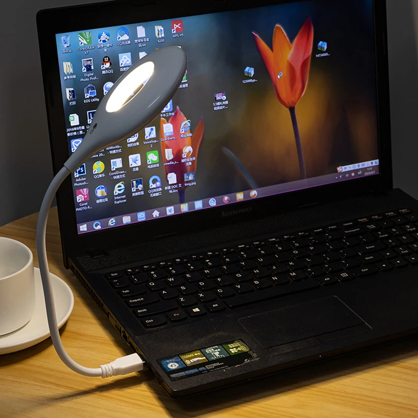 Lampada da lettura USB lampada a luce LED interruttore tattile dimmerabile, luce notturna portatile a collo d'oca flessibile per Laptop, Desktop, PC