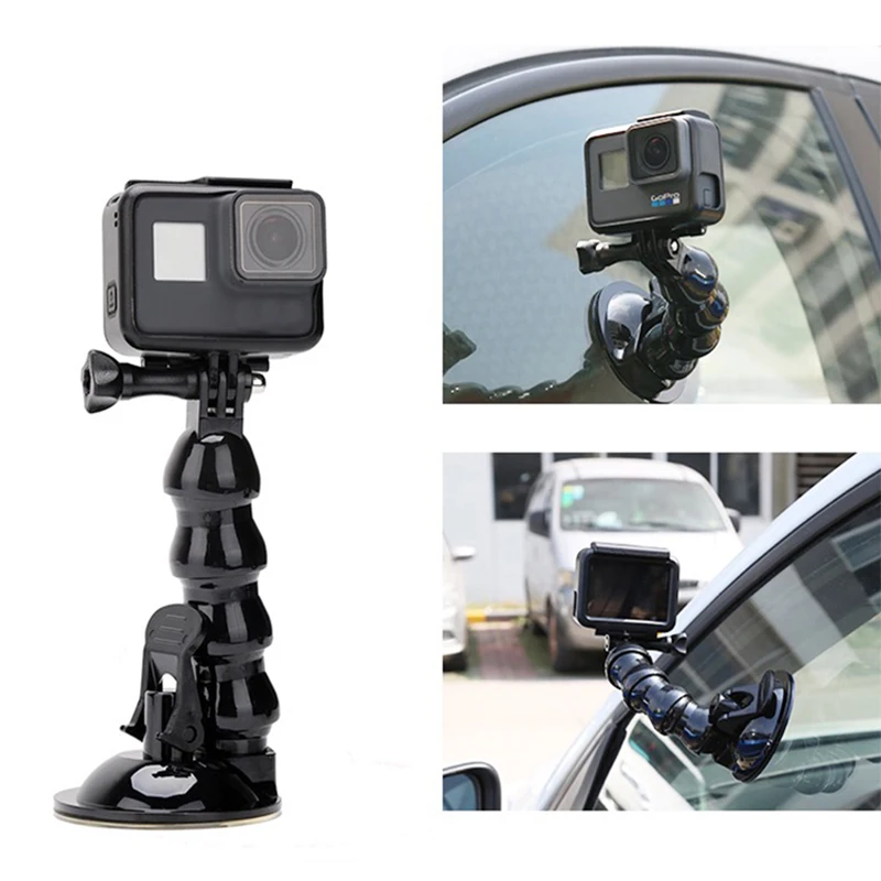 Suction Cup Car Mount for GoPro Hero 8 7 6 5 4 3+ All Xiaomi Yi Go pro Cameras SJcam SJ4000 SJ5000 AKASO EKEN with Safety Tether