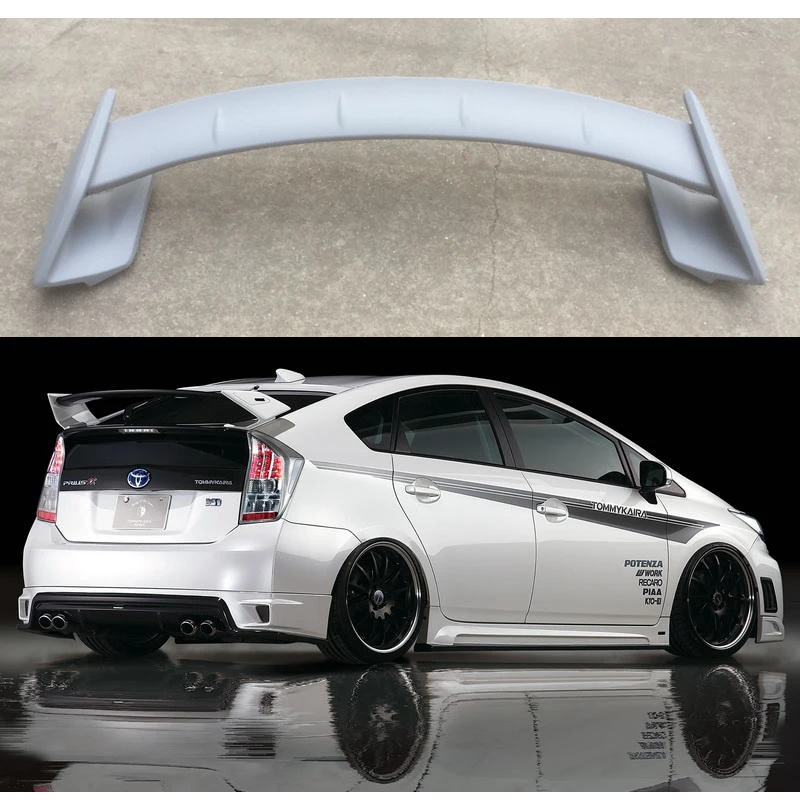 Car Styling ABS Plastic Material Unpainted Color Rear Trunk Boot Wing Rear Lip Roof Spoiler For Toyota Prius 2009-2014