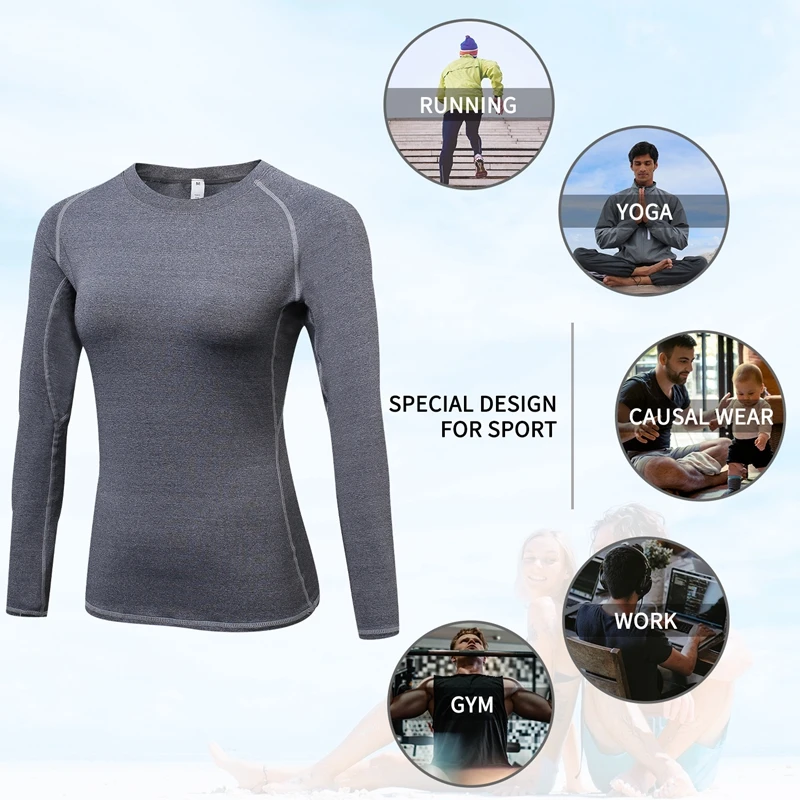 Neue Frauen Gym Beiläufige Yogawear Yoga Shirts Langarm Workout Tops Fitness Running Sport T-Shirts Ausbildung Yoga Sportswear