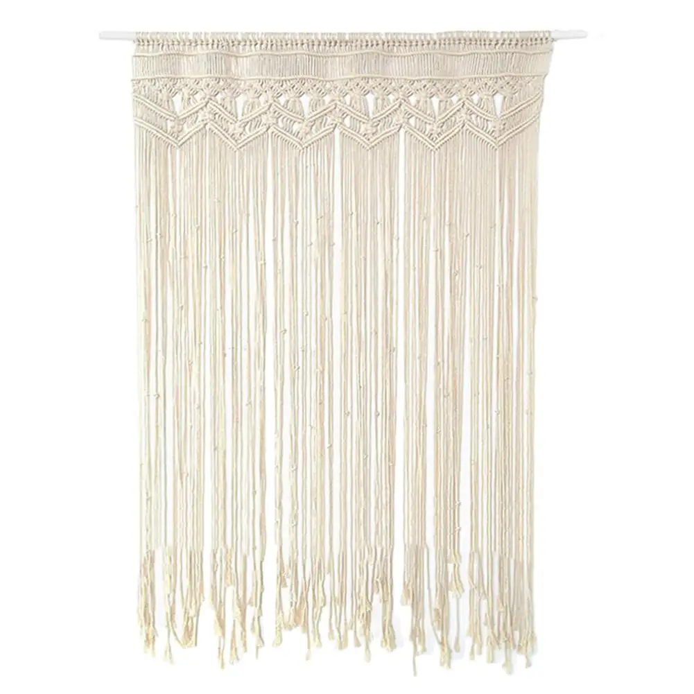 130x180cm Door Tassel Curtain Wall Hanging Macrame Handwoven Bohemian Curtains Tapestry For Wedding Living Room Decoration