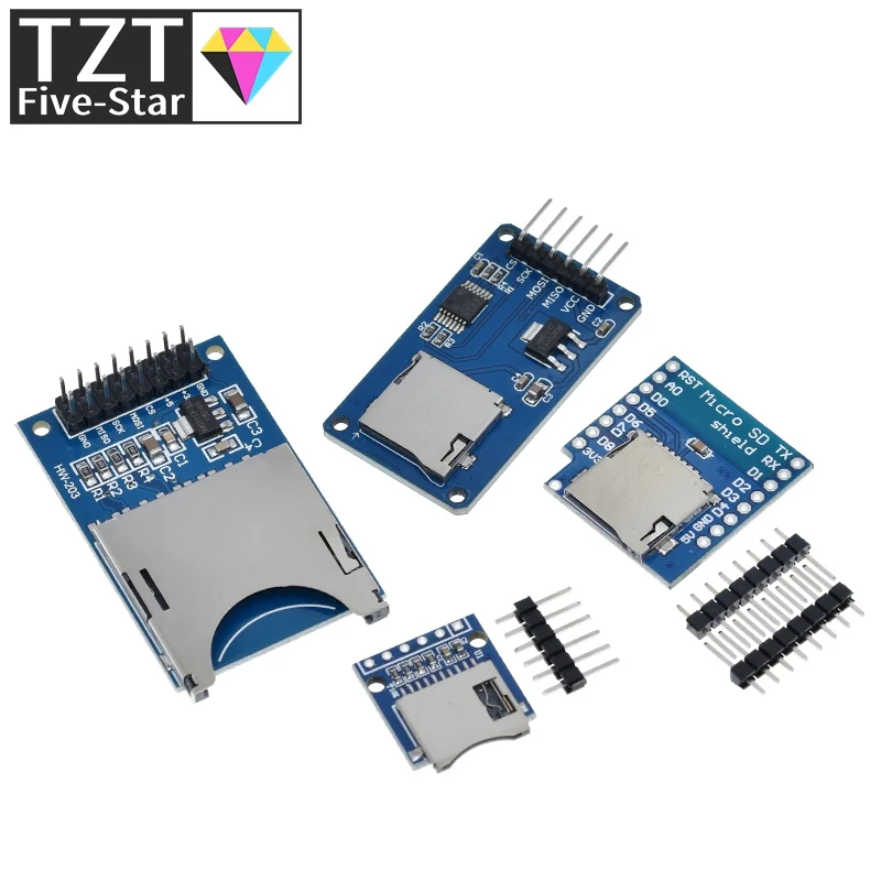 D1 Mini TF-Kartenmodul Micro SD Speichererweiterungsplatine Mini Micro SD TF-Karte Memory Shield Modul mit Pins für Arduino ARM AVR – Detail 2