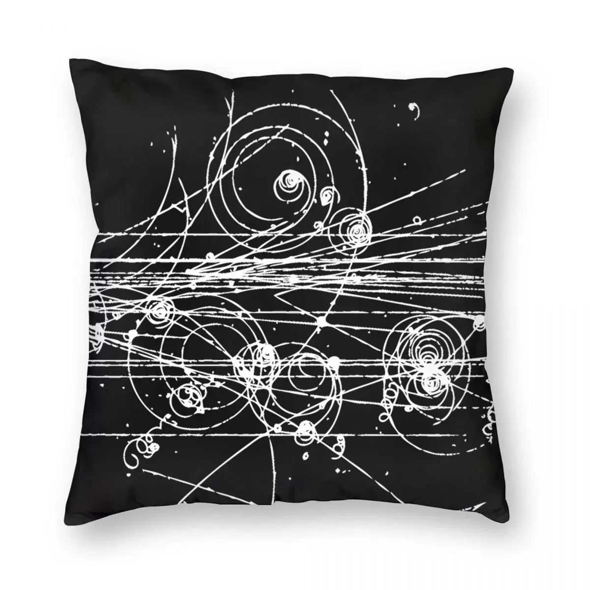 Bubble Chamber Particle Tracks Physics Square Pillowcase Polyester Linen Velvet Zip Decor Pillow Case Home Cushion Cover