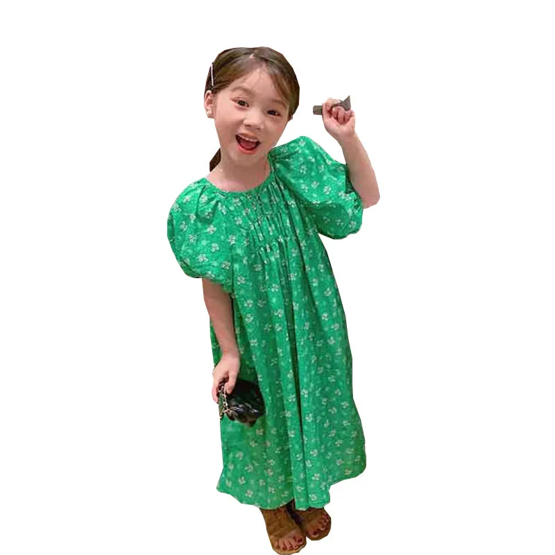 Girls clothes summer season dress fashion casual bohemian vacation floral Princess dresses 2-7 Age Beibei Quality child clothing