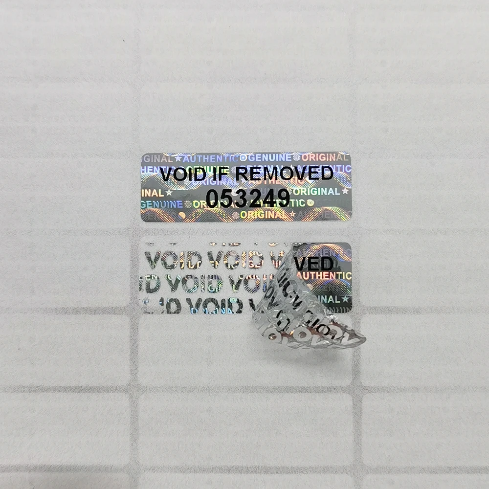 Tamper-Proof Holographic Security Label, Void Sealing Warranty Laser Sticker, Customized Logo