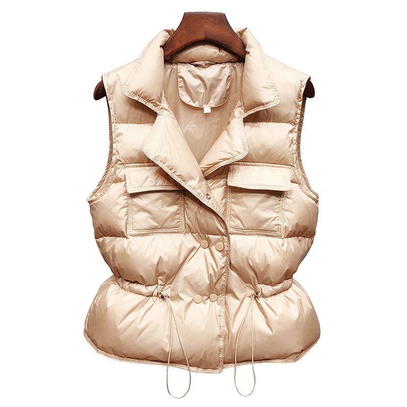 2021 New Ultra Light Down Vest Women Short Vest Windproof Lightweight Warm Waistcoat Female White Duck Down Down Coat Sleeveless