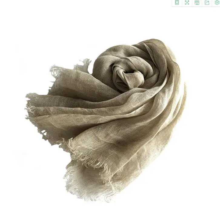 65x173cm New Design Luxury Brand Nature Color Real Linen Autumn And Winter Scarf Women Elegant Shawl Long And Widen Soft Wrap