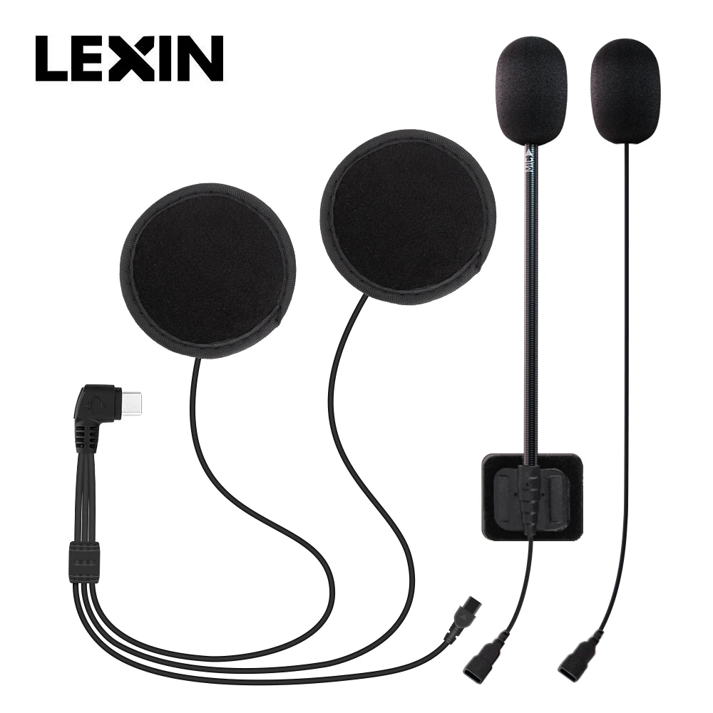 Lexin brand motorcycle walkie talkie lx-b4fm Pro Bluetooth helmet walkie talkie headset type C Jack headphone accessories