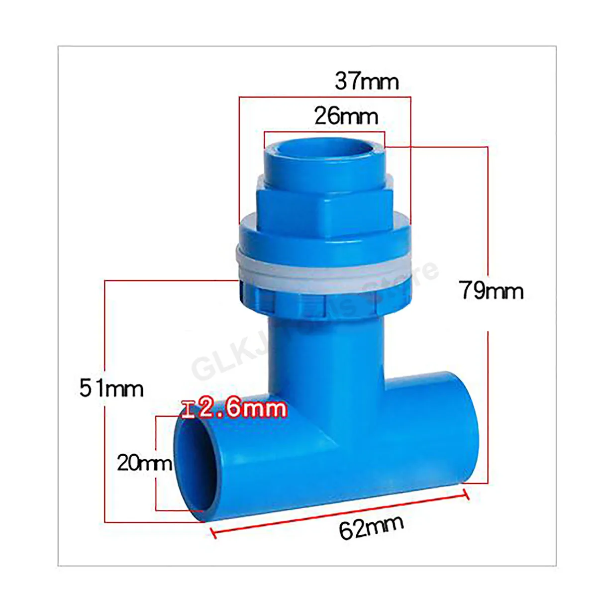 1Pcs ID 20mm PVC Aquarium Pipe Drainage Connector T-type 3way Fish Tank Inlet Outlet Joints Thicken PVC Pipe Drain Adapter