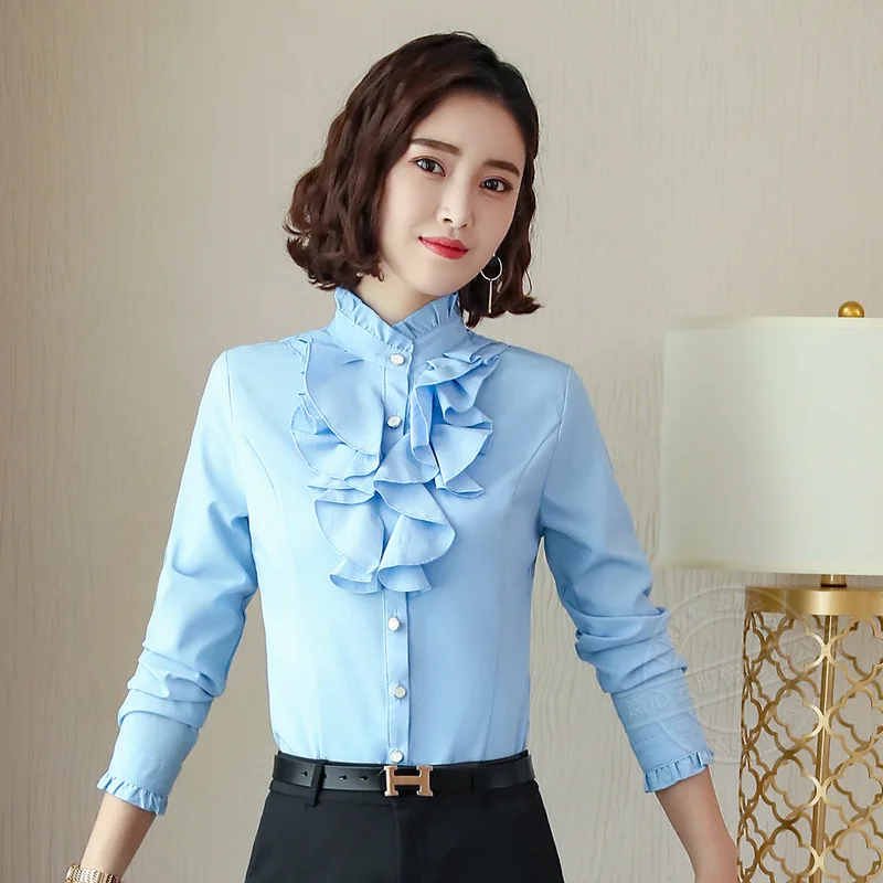 

Oversize 5XL Vintage Bohemian Office Long Sleeve Autumn Shirt Women Flounce Elegant Blusas Female Luxurious Chic Blouse OL Retro