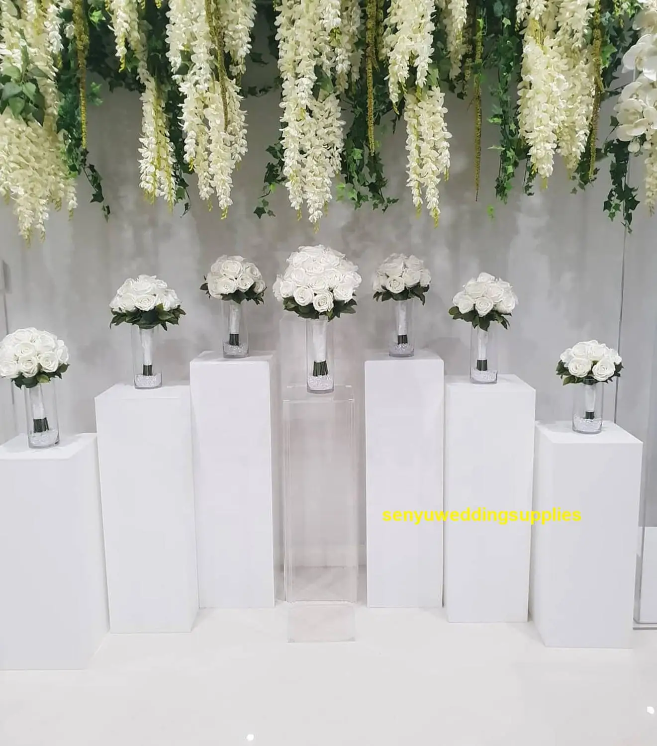 

3pcs/setWedding supplier acrylic backdrop wedding colorful mental cake plinth wedding columns decoration flower stand senyu1486