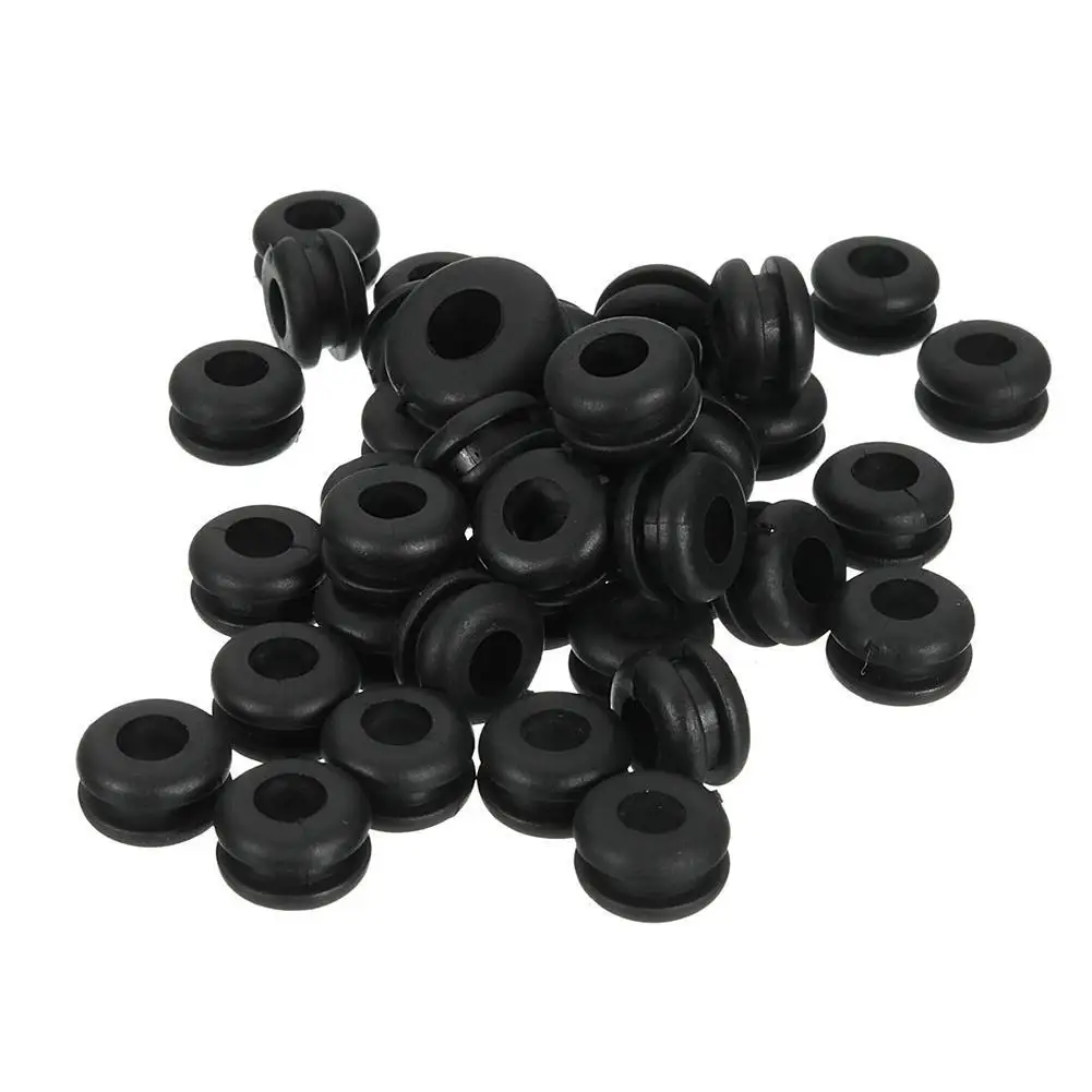 180Pcs Black Rubber Grommet Firewall Hole Plug Retaining Ring Set Car Electrical Wire Gasket Kit For Power Cord Protection