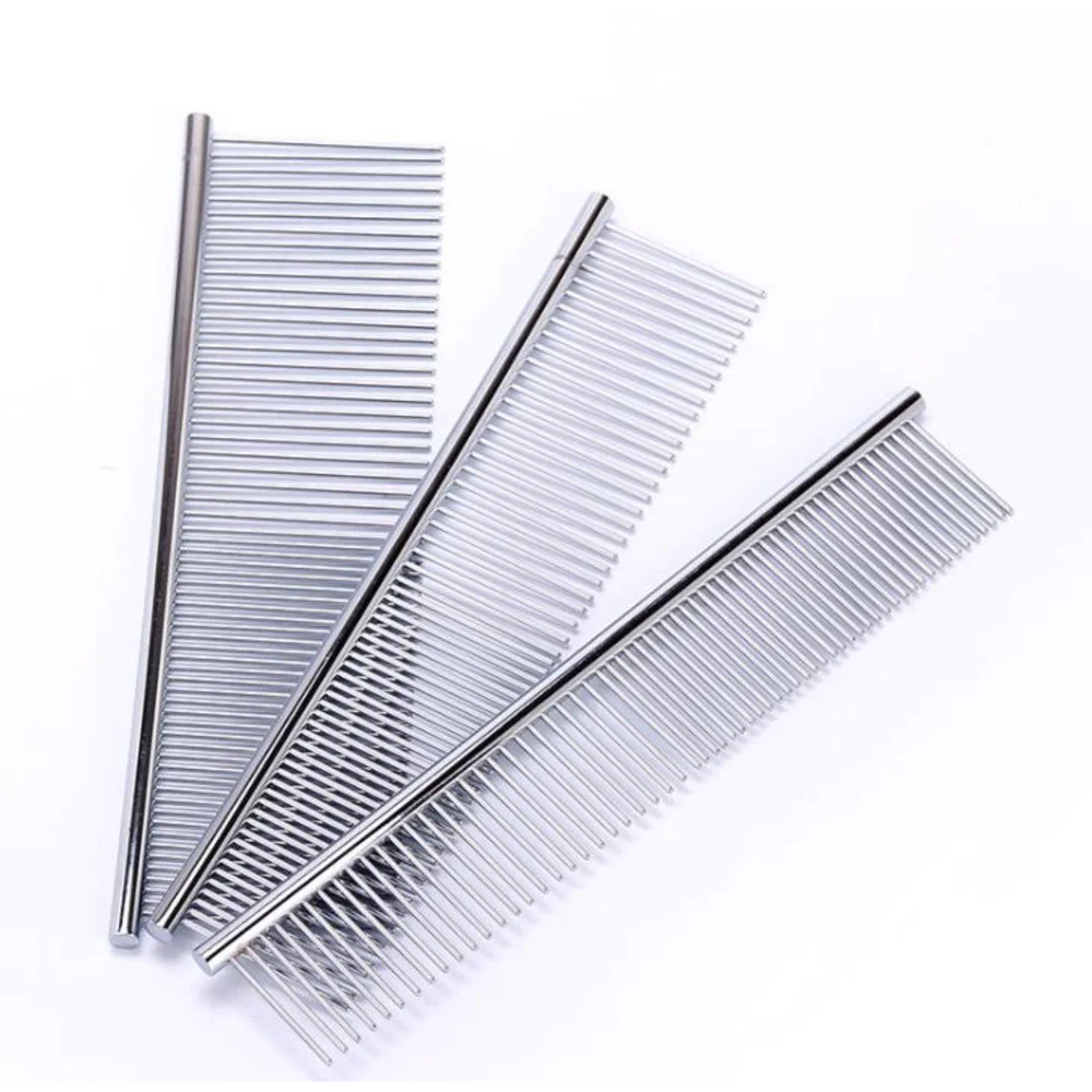 100pcs/lot High Quality Pet Comb Professional Steel Grooming Comb Cleaning Hair Brush Pet Dog Cat Accessories