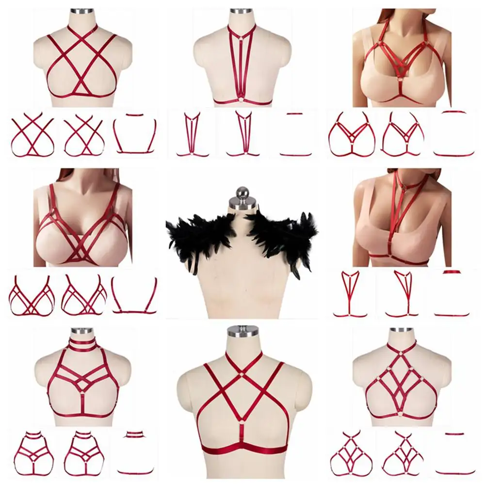 

Bondage Body Harness Bdsm Sexy Lingerie Goth Punk Crop Tops Cage Lingerie Harness Belt Bra Festival Rave Wear for Women Garter