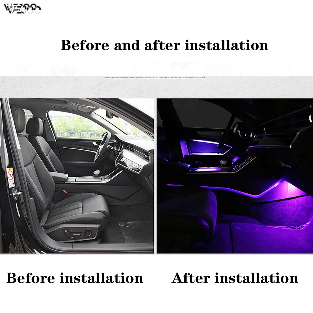 For Audi A6L A7 LED Ambient Light for C7 /PA 2012-2018 21/64 colors Interior Atmosphere Light ambient light Door contour lights