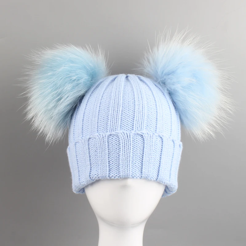 Gorro de pompom para bebês, chapéu tricô para meninos e meninas, chapéu de inverno para crianças