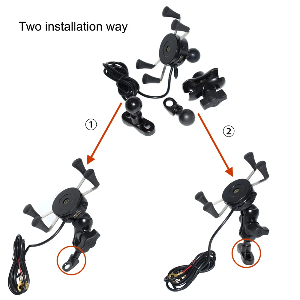 Motocykl ATV Dirt Rower elektryczny X Uchwyt do telefonu komórkowego z ładowarką USB do telefonu SNS GPS