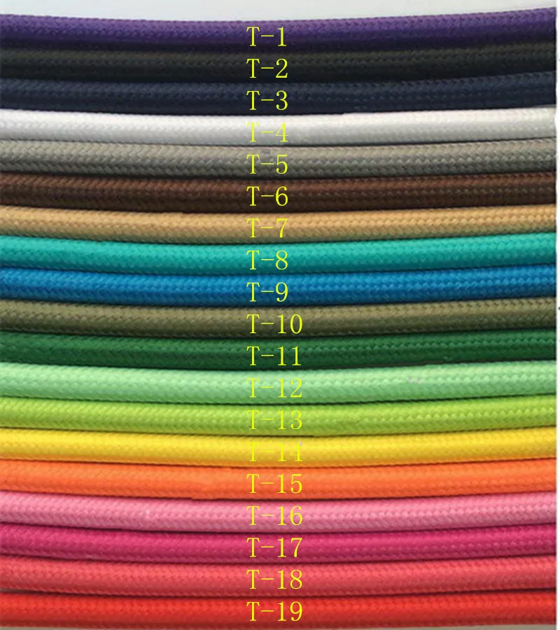 

2*0.75mm Braided Cable Round Fabric Cable 50- 100M Pendant Lamp Wires Vintage Lamp Cord