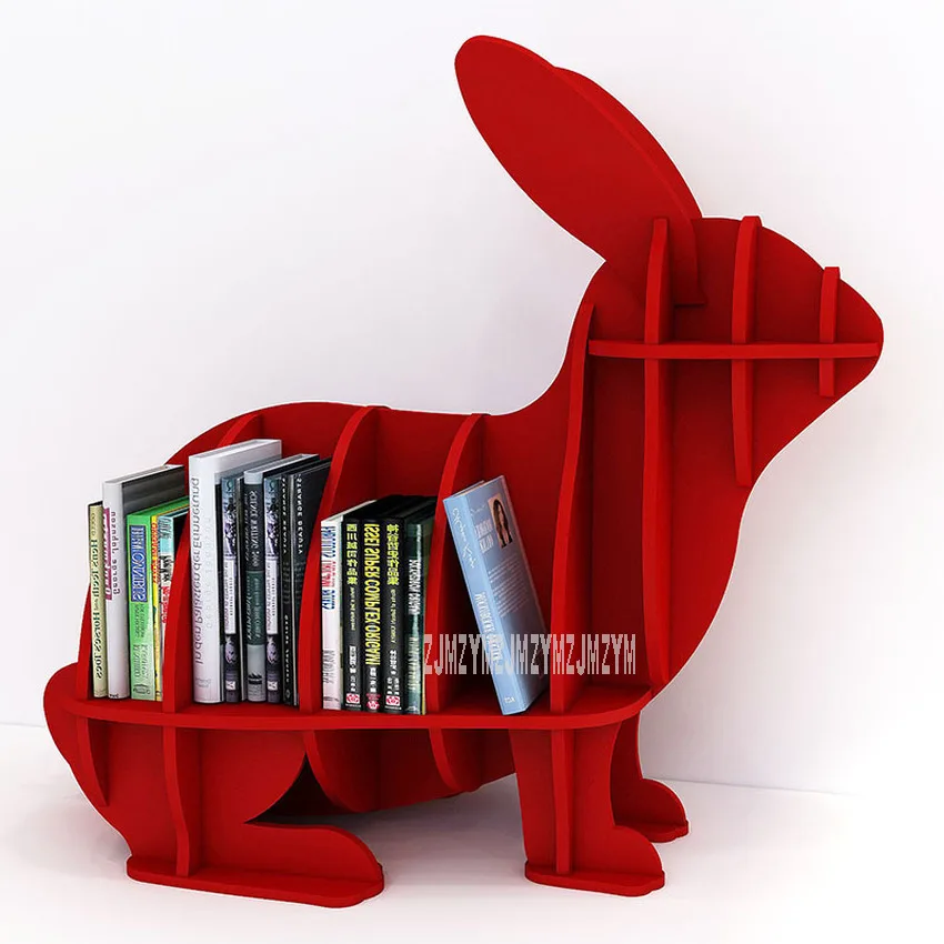 L Creative Animal-shaped Rabbit Bookcase Kindergarten Kids Furniture Children\'s Bookshelf Rack Home Decoration Floor Ornaments