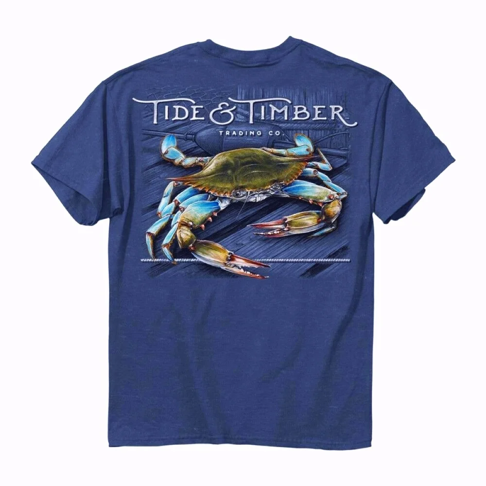 

Unique Fisherman Angler Seafood Gourmet Blue Claw Crab T-Shirt. Summer Cotton O-Neck Short Sleeve Mens T Shirt New S-3XL