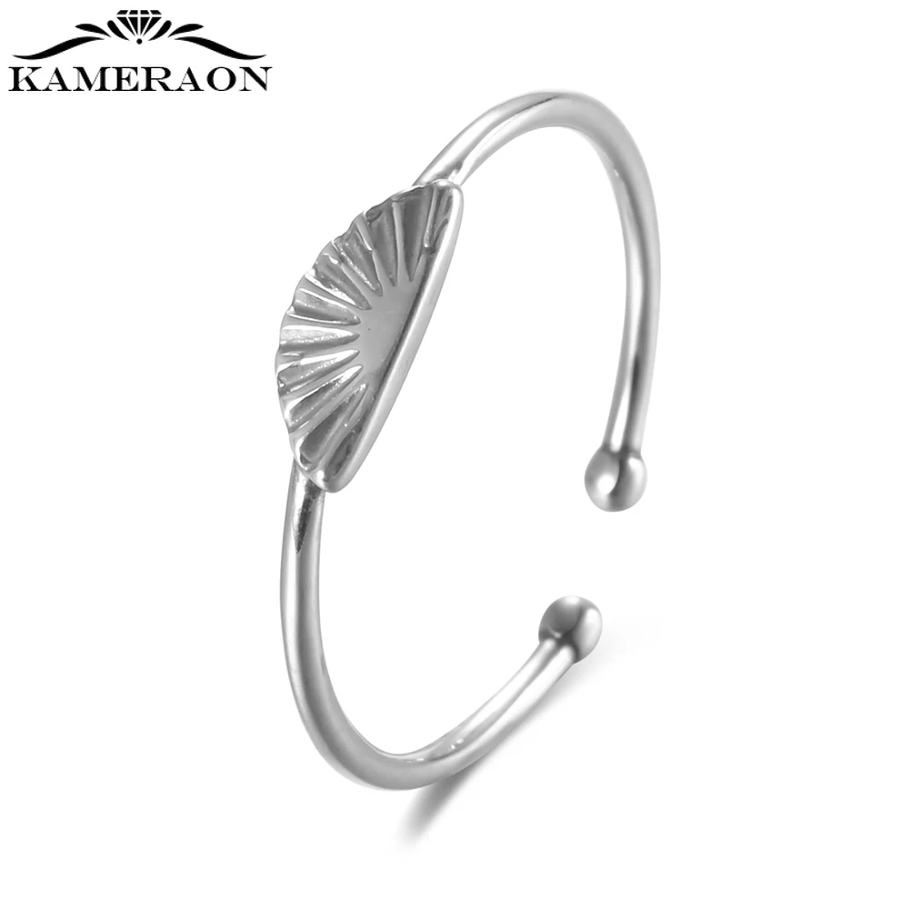 925 Sterling Silver Retro Cute Small Fan Design Ring Simple Jewelry Gift for Women Men Fashion Party Birthday Wedding Gift 2021