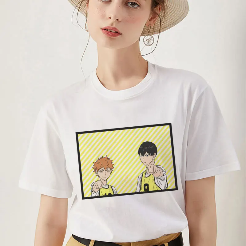 تي شيرت انمي ياباني ويا ويا Haikyuu تي شيرت نسائي صيفي تي شيرت كورو كارتوني تي شيرت كاراسونو Kawaii Fly عالي الجودة تي شيرت نسائي #2